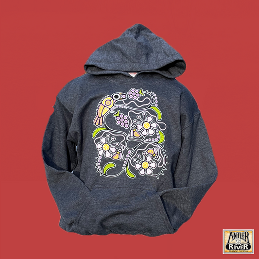 ‘Blackberry Florals' by Tsista Kennedy printed Youth Hoodie