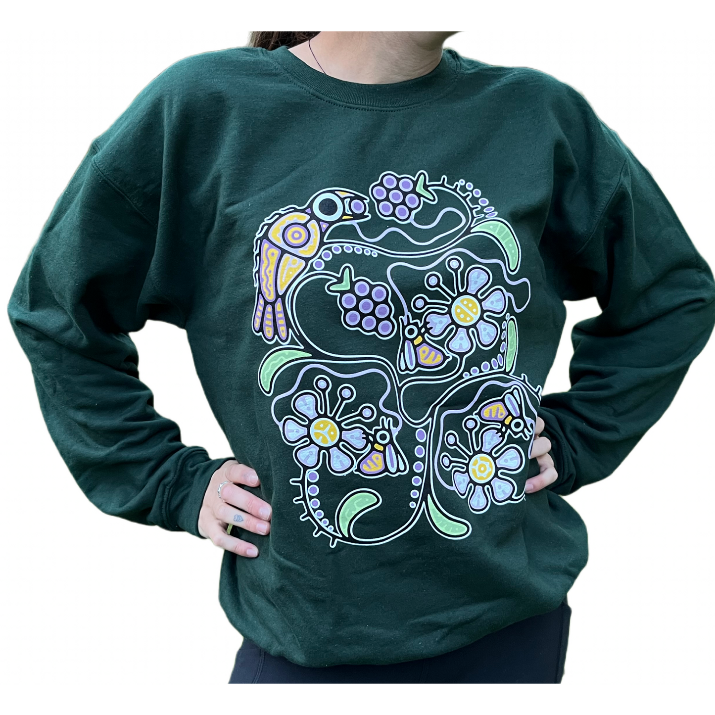 ‘Blackberry Florals' by Tsista Kennedy printed Crew Necks