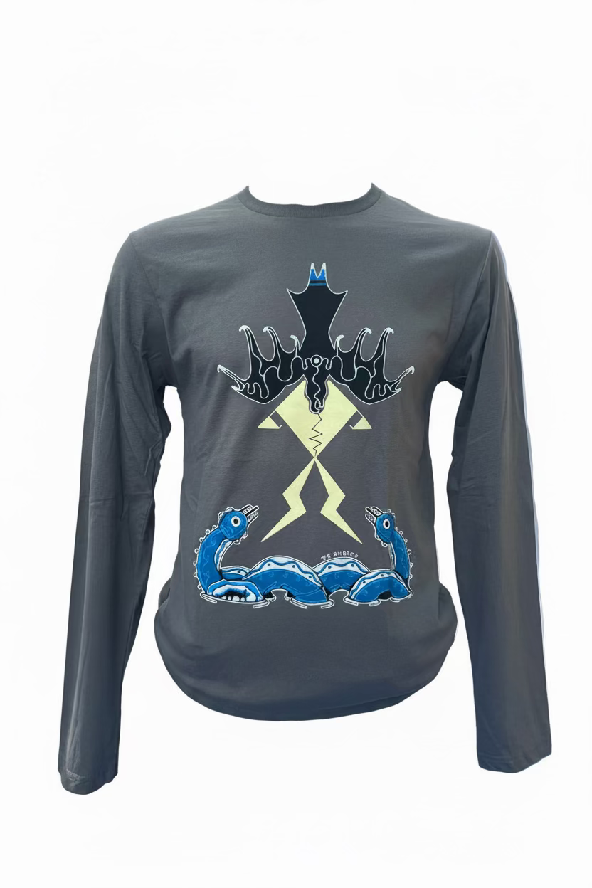 ‘Thunderbird & the Serpents’ by Clarity Smoke Long Sleeve Tee