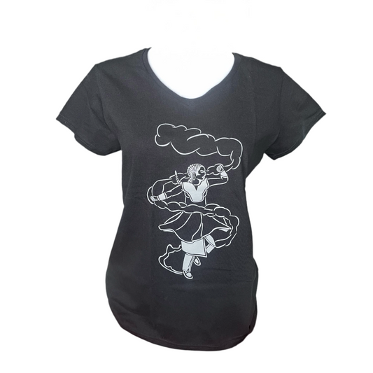 'Female Smoke Dancer' V Neck T-Shirt