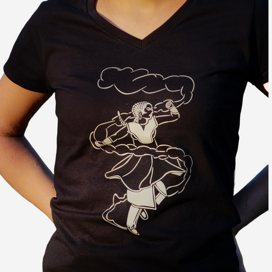 'Female Smoke Dancer' V Neck T-Shirt