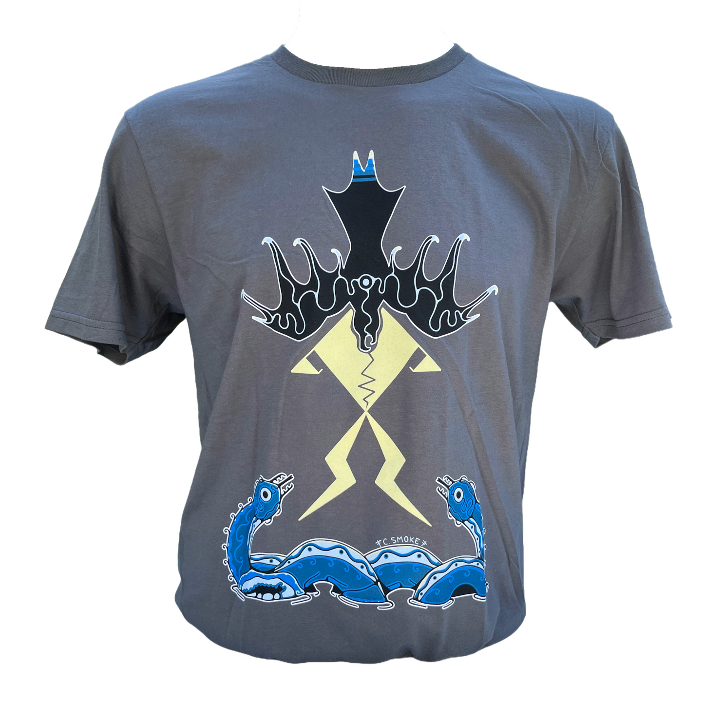 ‘Thunderbird & the Serpents’ by Clarity Smoke Printed Short Sleeve T-Shirt