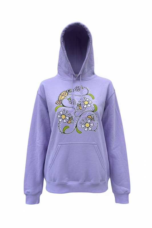 Blackberry Florals Hoodie - Lavender Hood Down