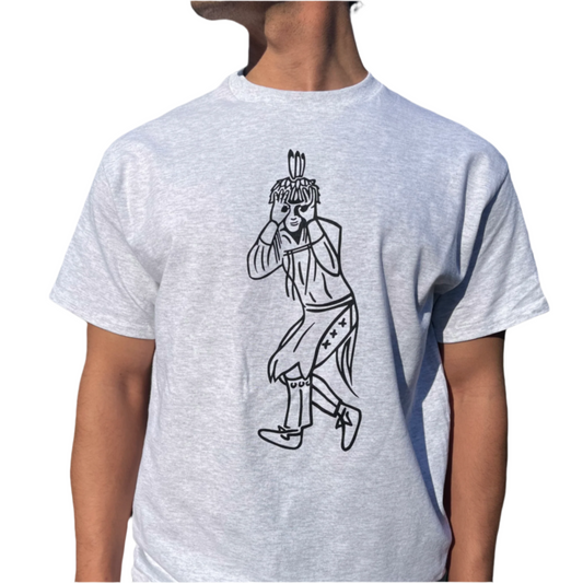 'Male Smoke Dancer' on Ash Grey T-Shirt